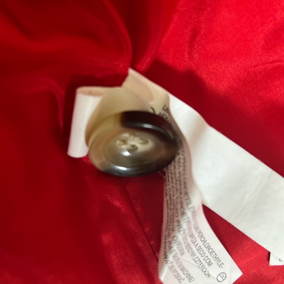 Red, double-breasted, mini-trench coat. ❤️ - Picture 4 of 6